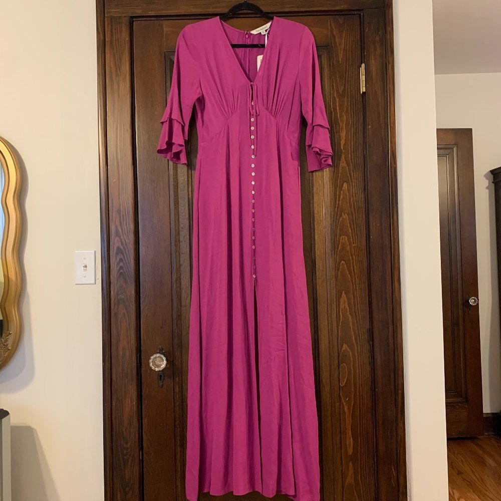 NWT Davi & Dani Pink Maxi Dress with Buttons M